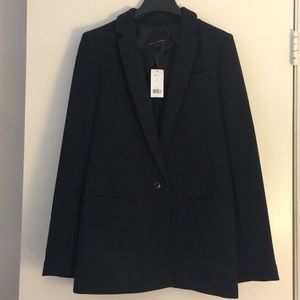 Banana Republic Black Fitted Boyfriend Blazer
